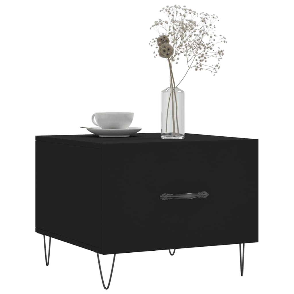 Coffee Table Black 50x50x40 cm Engineered Wood