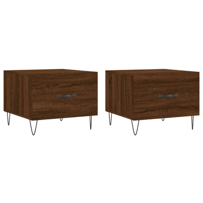 Coffee Tables 2 pcs Brown Oak 50x50x40 cm Engineered Wood