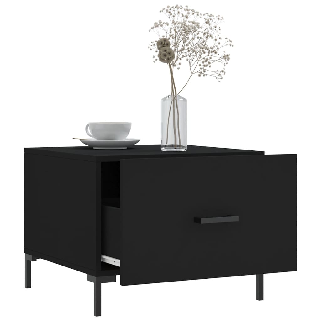 Coffee Table Black 50x50x40 cm Engineered Wood