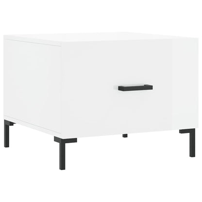 Coffee Table High Gloss White 50x50x40 cm Engineered Wood