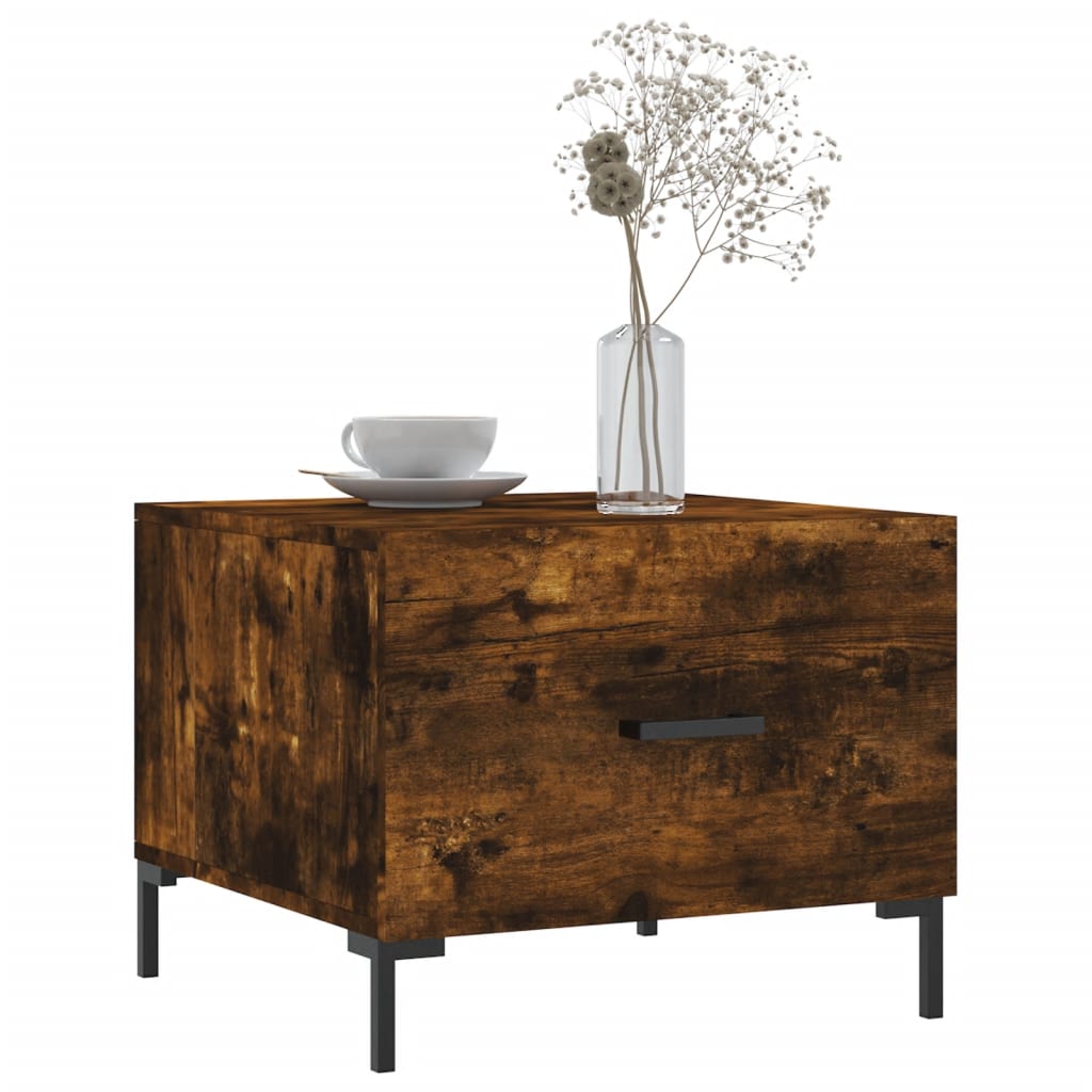 Coffee Table Smoked Oak 50x50x40 cm Engineered Wood