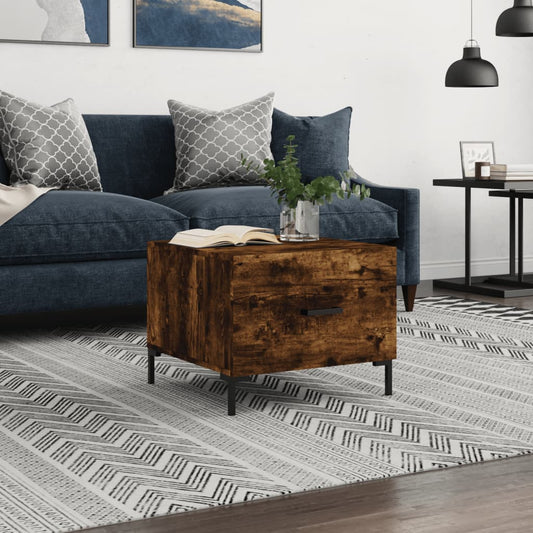 Coffee Table Smoked Oak 50x50x40 cm Engineered Wood