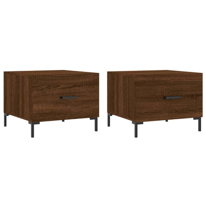 Coffee Tables 2 pcs Brown Oak 50x50x40 cm Engineered Wood