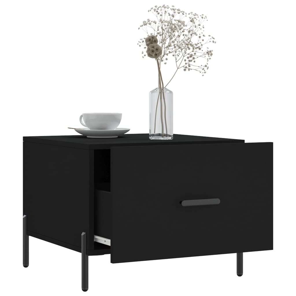 Coffee Table Black 50x50x40 cm Engineered Wood