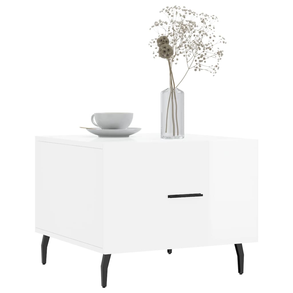 Coffee Tables 2pcs High Gloss White 50x50x40 cm Engineered Wood