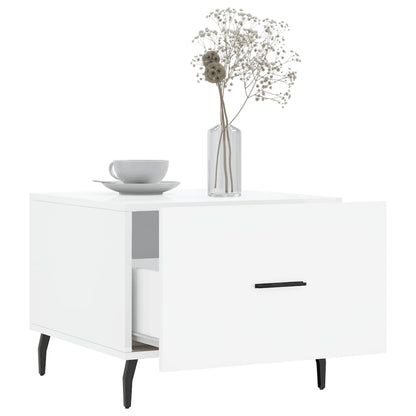 Coffee Tables 2pcs High Gloss White 50x50x40 cm Engineered Wood