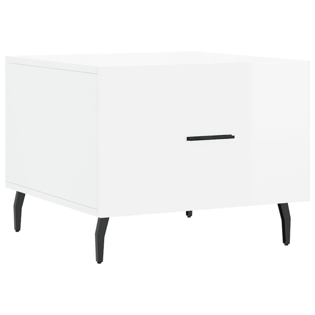 Coffee Tables 2pcs High Gloss White 50x50x40 cm Engineered Wood