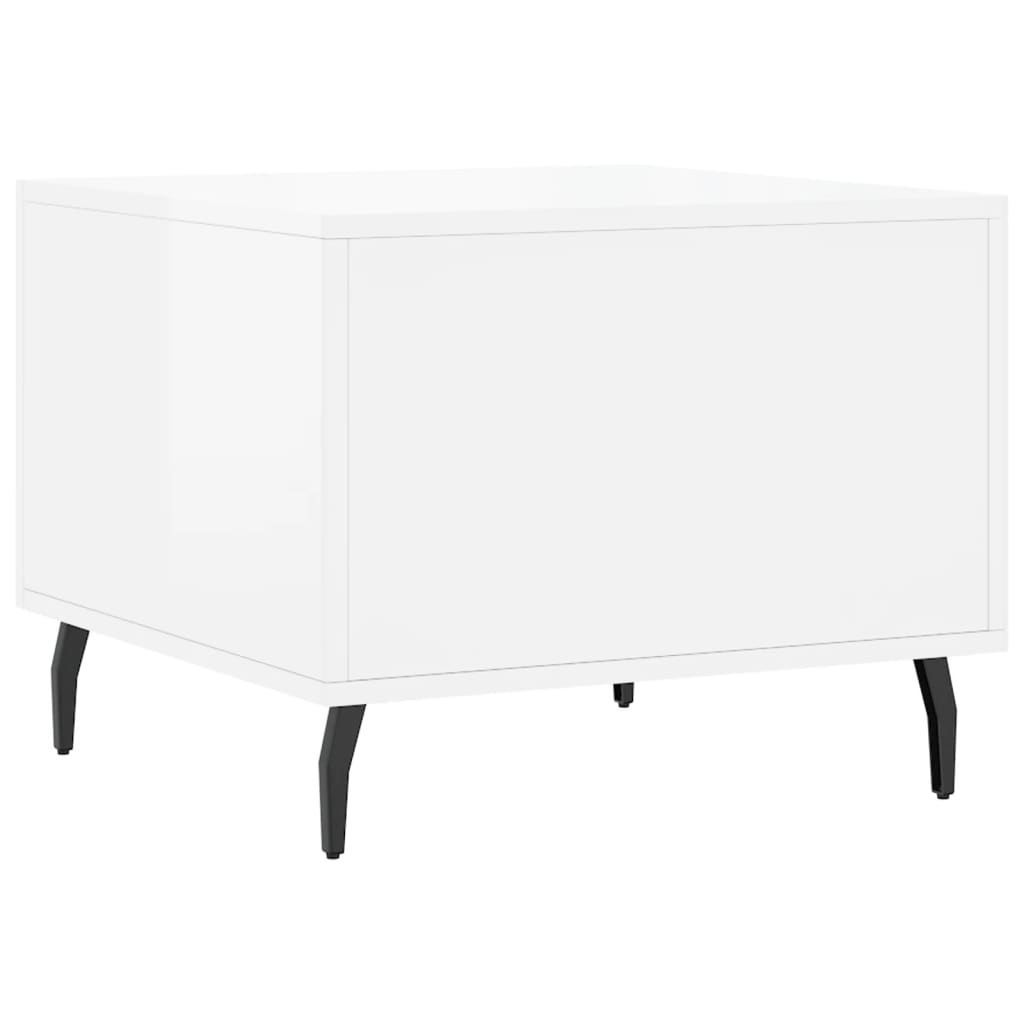 Coffee Tables 2pcs High Gloss White 50x50x40 cm Engineered Wood
