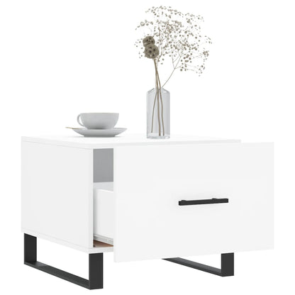 Coffee Table White 50x50x40 cm Engineered Wood