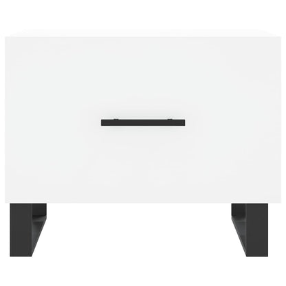 Coffee Table White 50x50x40 cm Engineered Wood