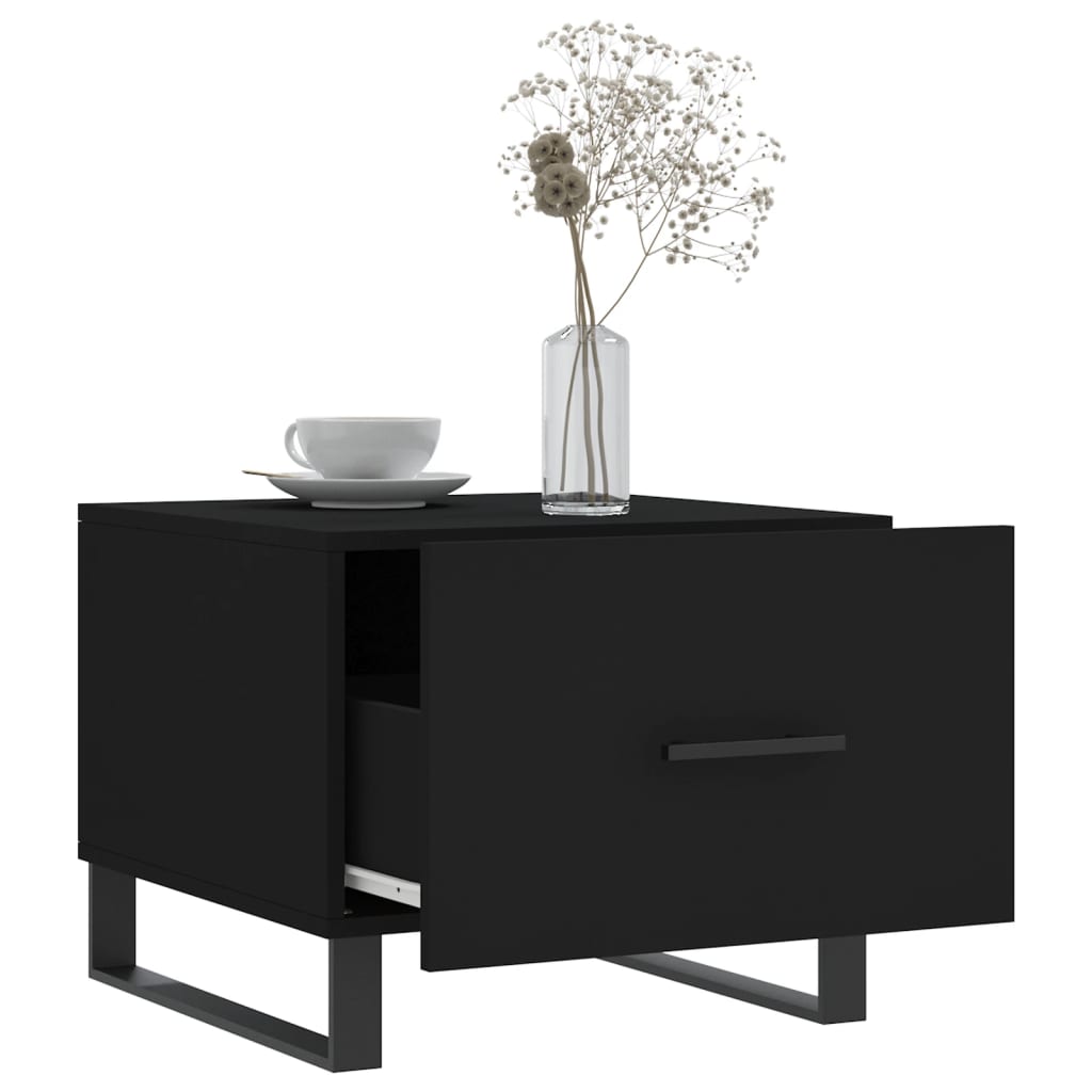 Coffee Table Black 50x50x40 cm Engineered Wood