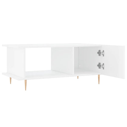 Coffee Table High Gloss White 90x50x40 cm Engineered Wood