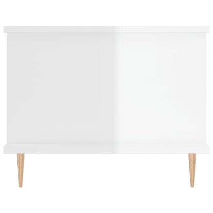 Coffee Table High Gloss White 90x50x40 cm Engineered Wood