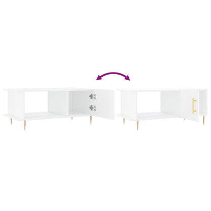 Coffee Table High Gloss White 90x50x40 cm Engineered Wood