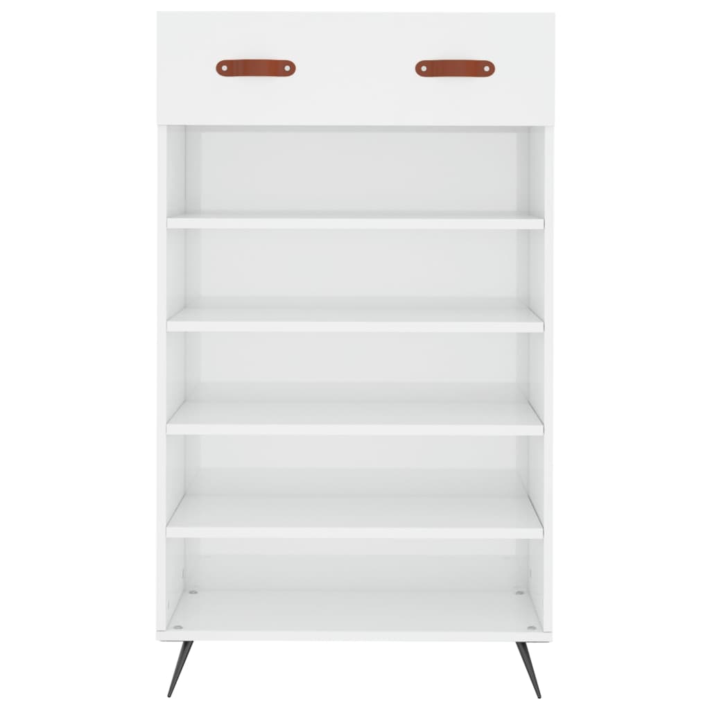Shoe Cabinet High Gloss White 60x35x105 cm Engineered Wood