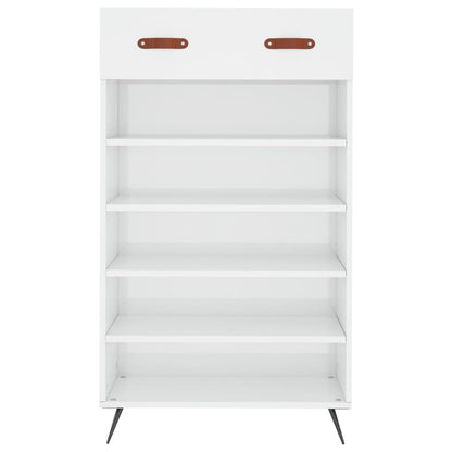 Shoe Cabinet High Gloss White 60x35x105 cm Engineered Wood