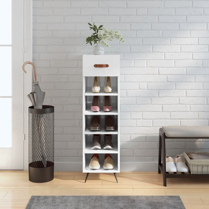 Shoe Cabinet White 30x35x105 cm Engineered Wood