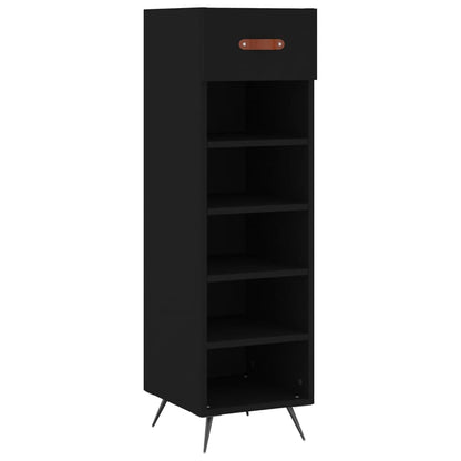 Shoe Cabinet Black 30x35x105 cm Engineered Wood