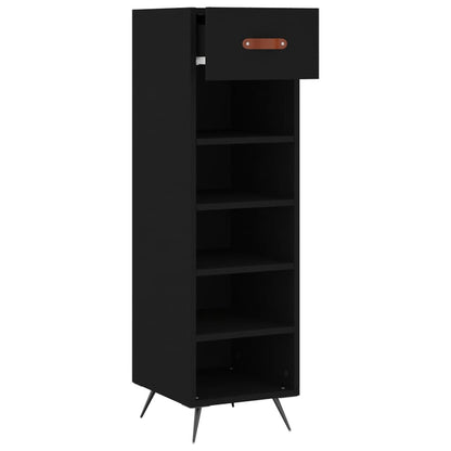 Shoe Cabinet Black 30x35x105 cm Engineered Wood