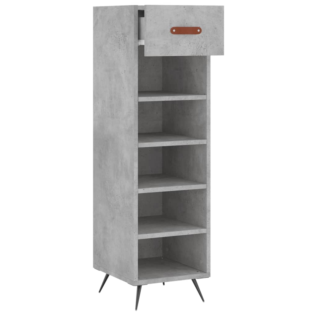 Shoe Cabinet Concrete Grey 30x35x105 cm Engineered Wood