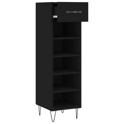 Shoe Cabinet Black 30x35x105 cm Engineered Wood