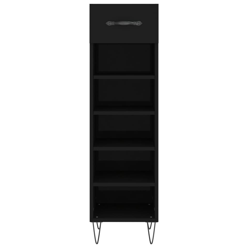 Shoe Cabinet Black 30x35x105 cm Engineered Wood