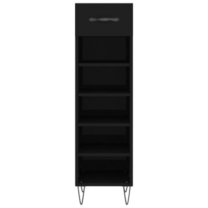 Shoe Cabinet Black 30x35x105 cm Engineered Wood