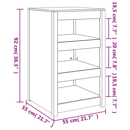 Outdoor Kitchen Cabinet White 55x55x92 cm Solid Wood Pine