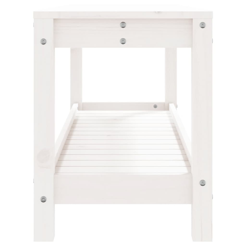 Garden Bench White 108x35x45 cm Solid Wood Pine