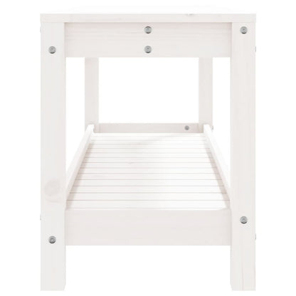 Garden Bench White 108x35x45 cm Solid Wood Pine