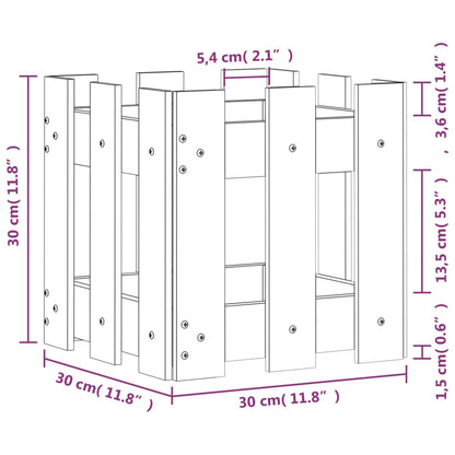 Garden Planter with Fence Design 30x30x30 cm Impregnated Wood Pine