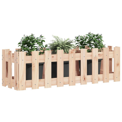 Garden Raised Bed with Fence Design 100x30x30 cm Solid Wood Pine