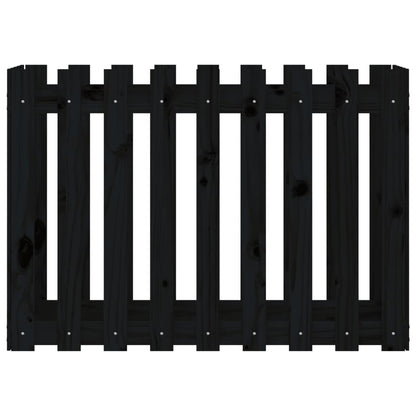 Garden Raised Bed with Fence Design Black 100x50x70 cm Solid Wood Pine