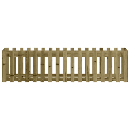 Garden Raised Bed with Fence Design 200x50x50 cm Impregnated Wood Pine