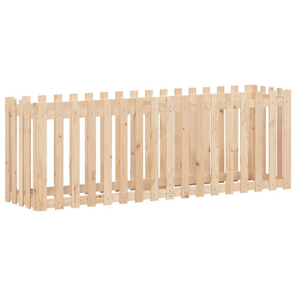 Garden Raised Bed with Fence Design 200x50x70 cm Solid Wood Pine