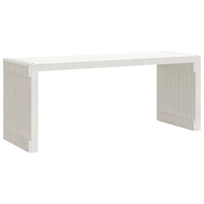 Garden Bench Extendable White 212.5x40.5x45 cm Solid Wood Pine