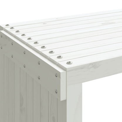 Garden Bench Extendable White 212.5x40.5x45 cm Solid Wood Pine