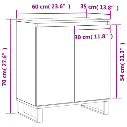 Sideboard Grey Sonoma 60x35x70 cm Engineered Wood