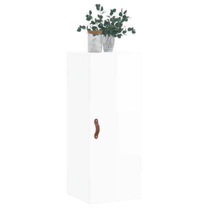 Wall Mounted Cabinet High Gloss White 34.5x34x90 cm