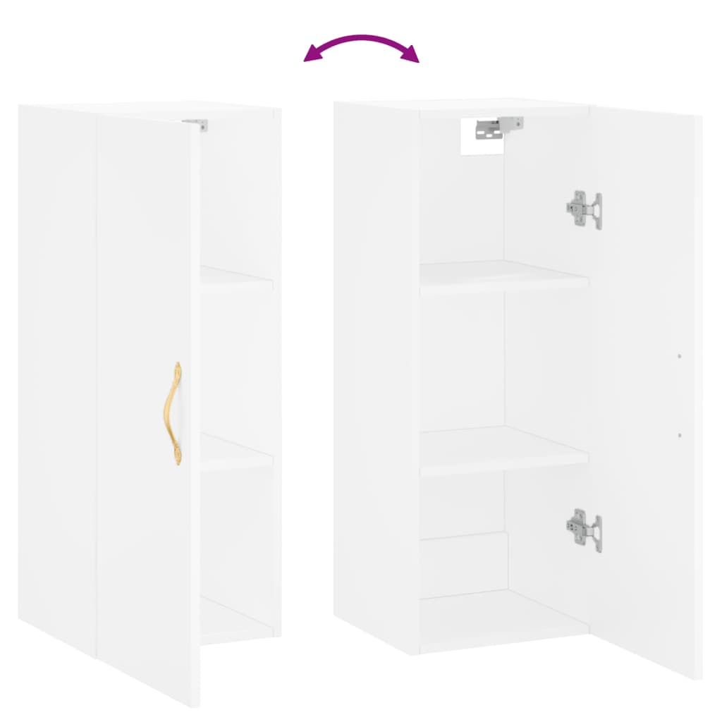 Wall Mounted Cabinet White 34.5x34x90 cm