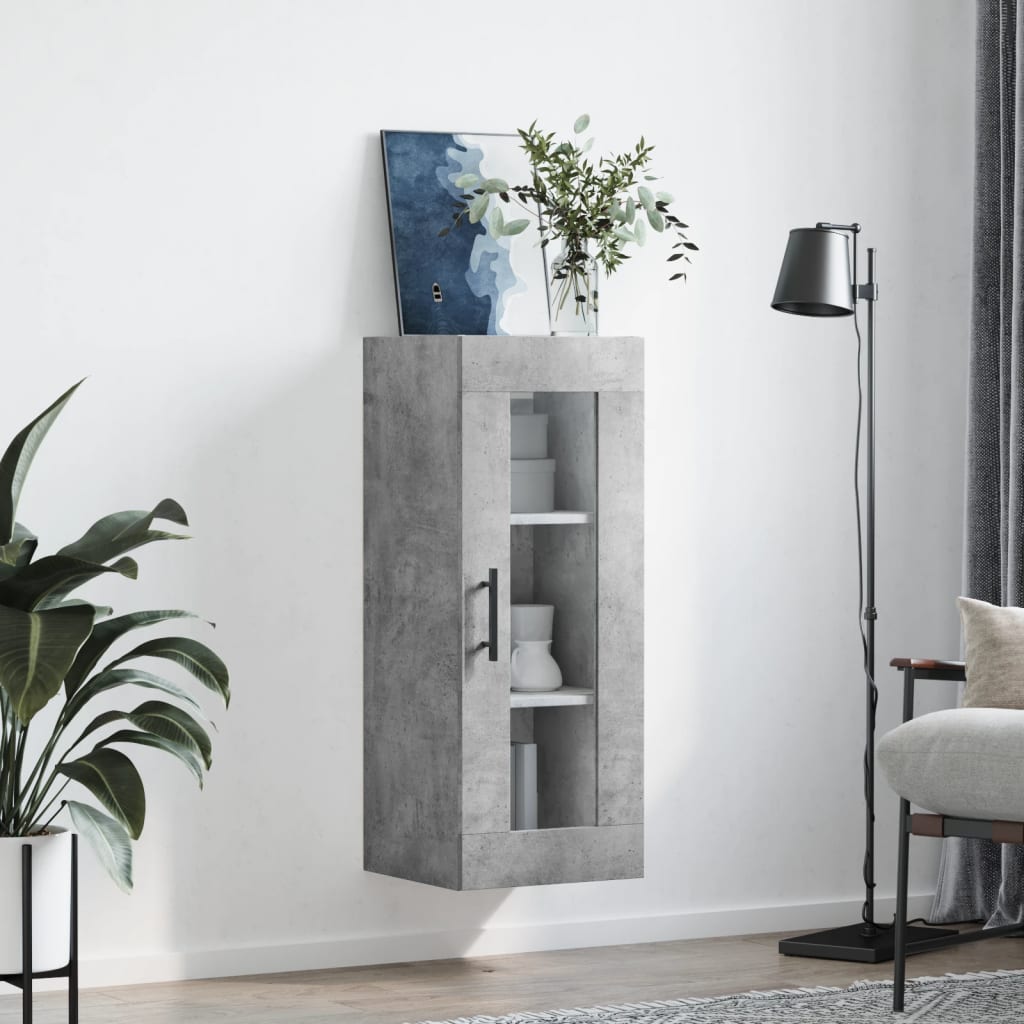 Wall Mounted Cabinet Concrete Grey 34.5x34x90 cm