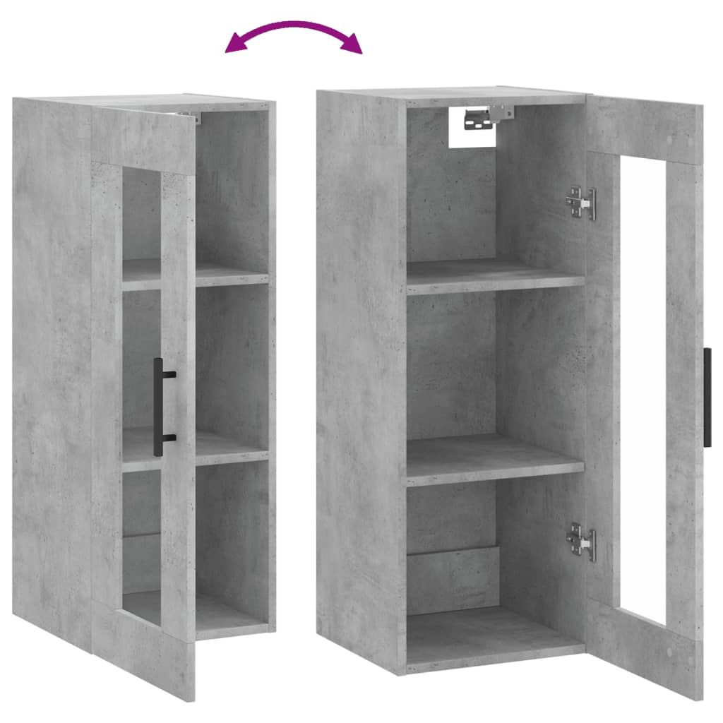 Wall Mounted Cabinet Concrete Grey 34.5x34x90 cm