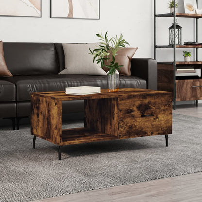 Coffee Table Smoked Oak 90x50x40 cm Engineered Wood