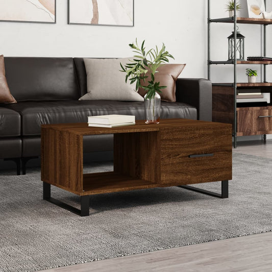 Coffee Table Brown Oak 90x50x40 cm Engineered Wood