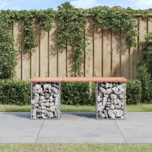 Garden Bench Gabion Design 103x31x42 cm Solid Wood Douglas