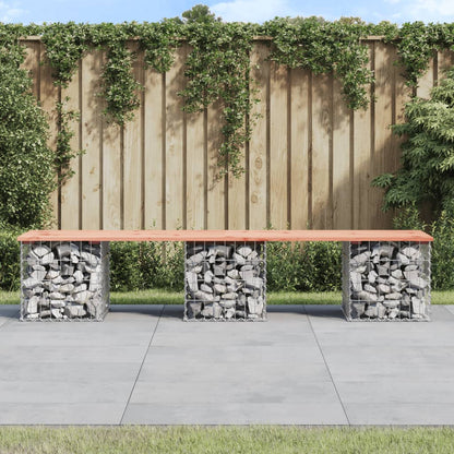 Garden Bench Gabion Design 203x44x42 cm Solid Wood Douglas