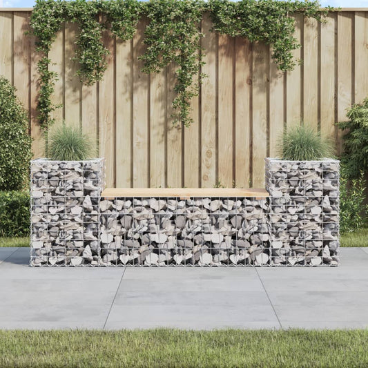 Garden Bench Gabion Design 183x41x60.5 cm Solid Wood Pine