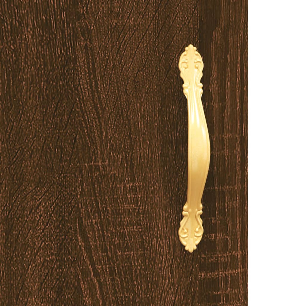 Highboard Brown Oak 34.5x34x180 cm Engineered Wood