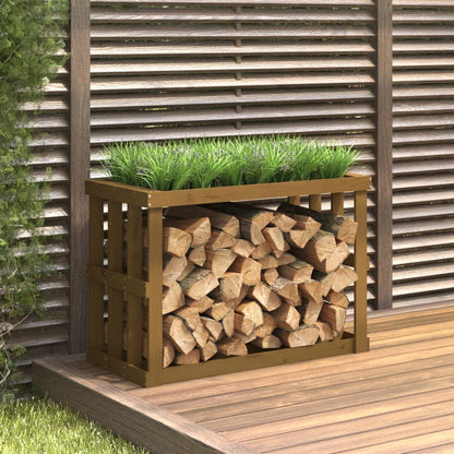 Outdoor Log Holder Honey Brown 108x52x74 cm Solid Wood Pine