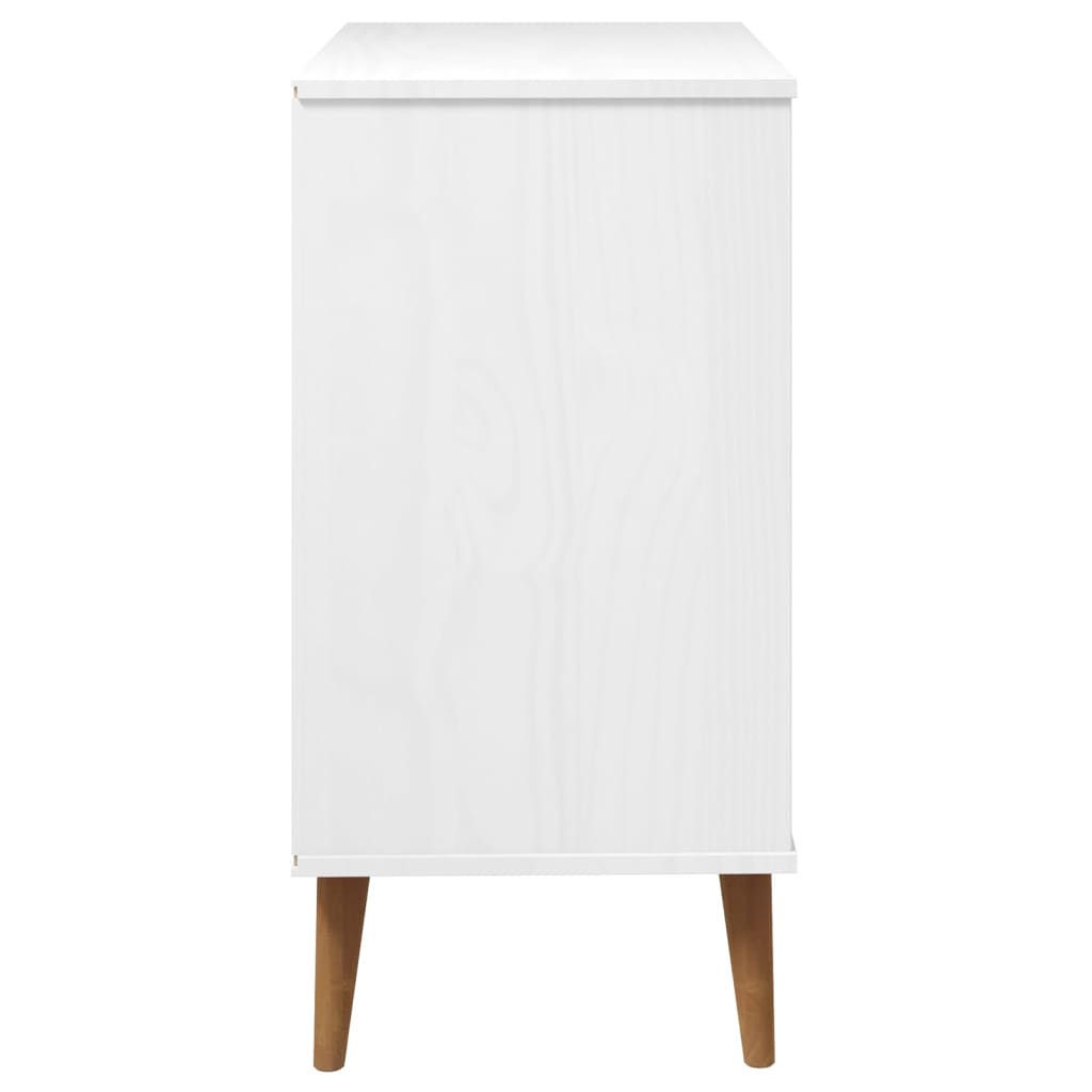 Drawer Cabinet MOLDE White 80x40x80 cm Solid Wood Pine
